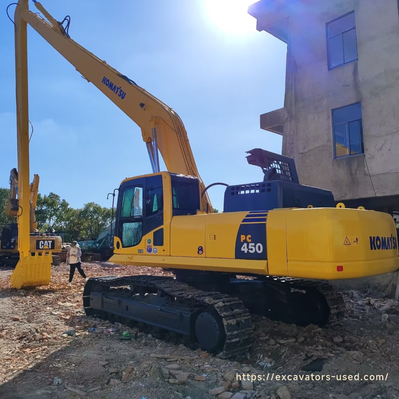 Pelle à longue portée Komatsu PC450 d'occasion